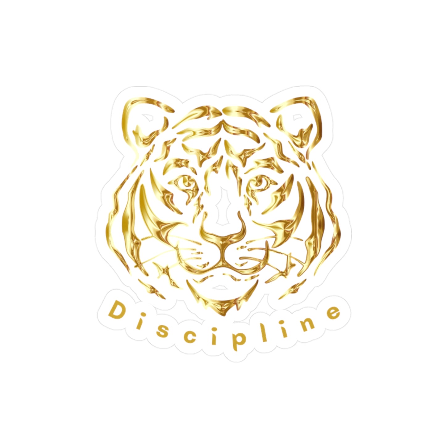 "Discipline" Golden Tiger Vinyl Sticker – Premium Kiss-Cut | Eléra Signature Edition