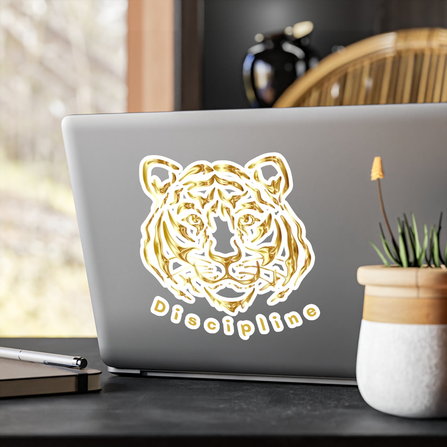 "Discipline" Golden Tiger Vinyl Sticker – Premium Kiss-Cut | Eléra Signature Edition