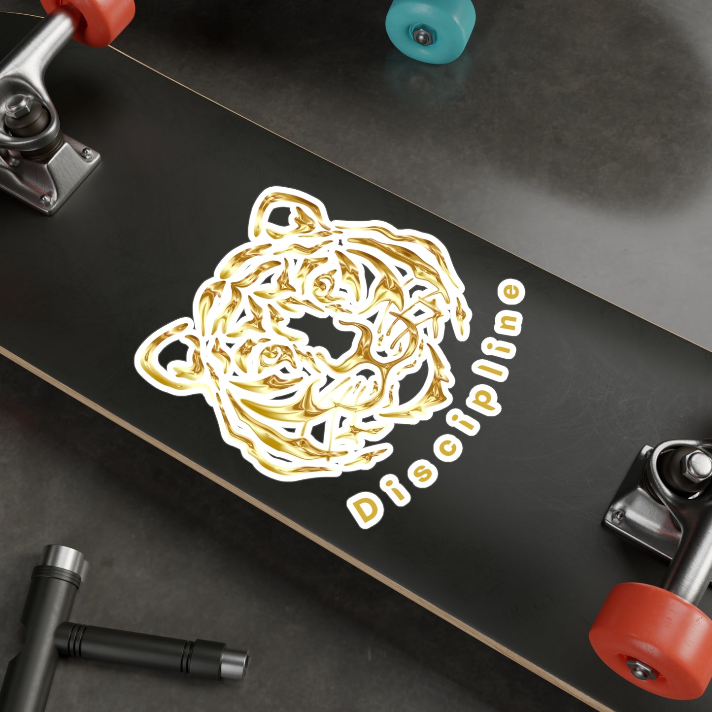 "Discipline" Golden Tiger Vinyl Sticker – Premium Kiss-Cut | Eléra Signature Edition