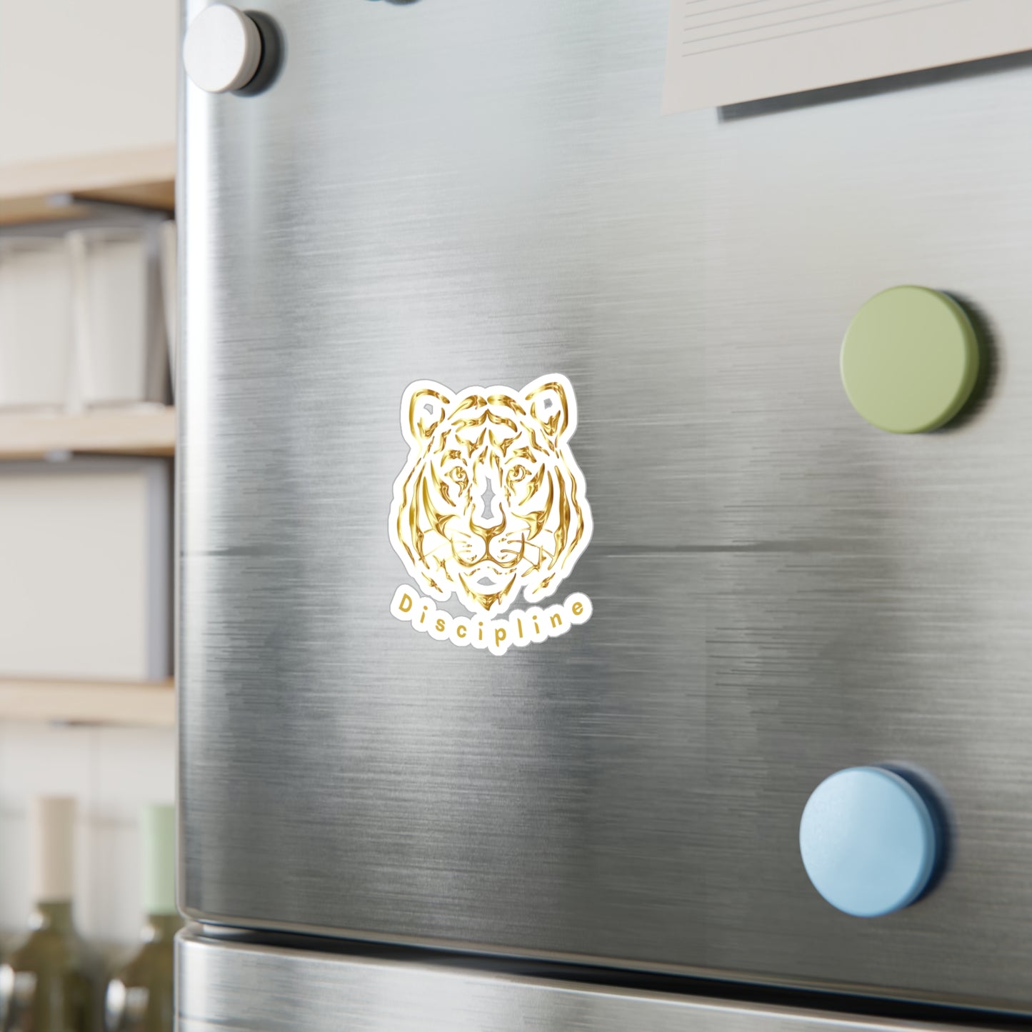 "Discipline" Golden Tiger Vinyl Sticker – Premium Kiss-Cut | Eléra Signature Edition