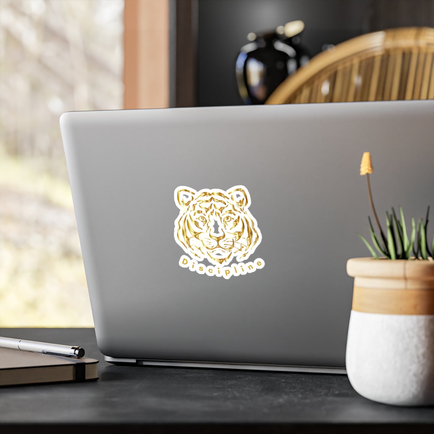 "Discipline" Golden Tiger Vinyl Sticker – Premium Kiss-Cut | Eléra Signature Edition