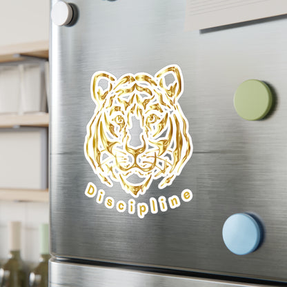 "Discipline" Golden Tiger Vinyl Sticker – Premium Kiss-Cut | Eléra Signature Edition