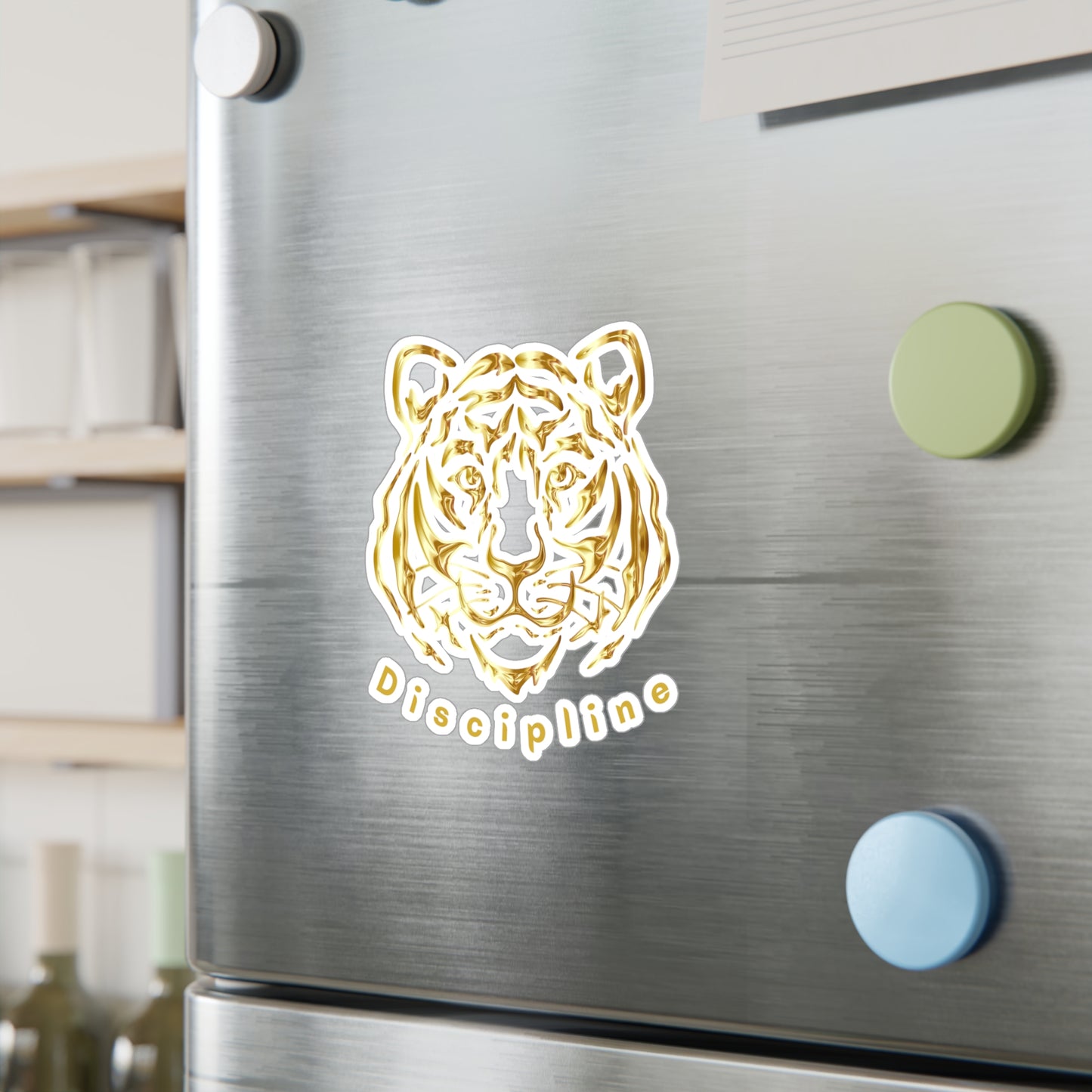 "Discipline" Golden Tiger Vinyl Sticker – Premium Kiss-Cut | Eléra Signature Edition