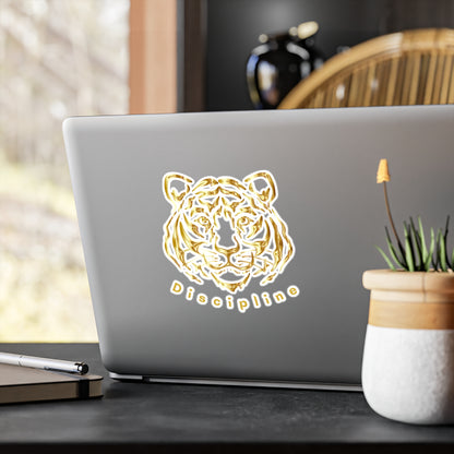 "Discipline" Golden Tiger Vinyl Sticker – Premium Kiss-Cut | Eléra Signature Edition